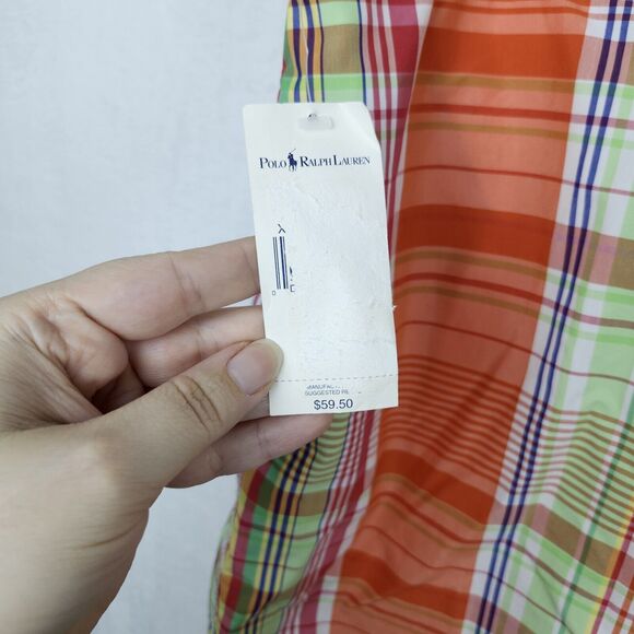 Polo Ralph Lauren Board Shorts Men’s XL Orange Pink Green Plaid Swim Trunks - Picture 14 of 14